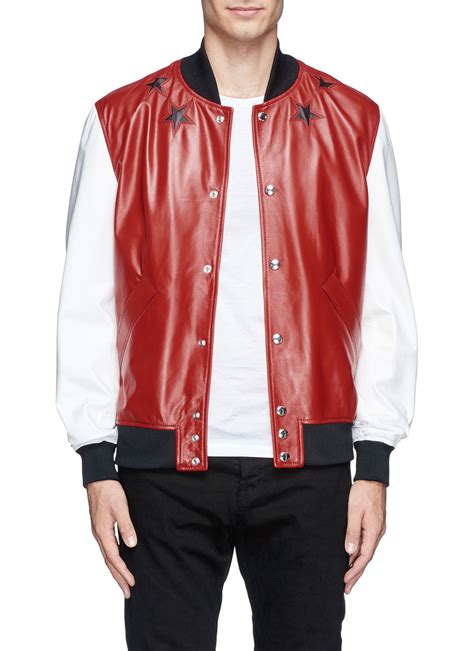 givenchy star leather bomber jacket|Givenchy cropped jacket.